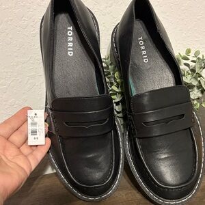Torrid Black Leather Loafers